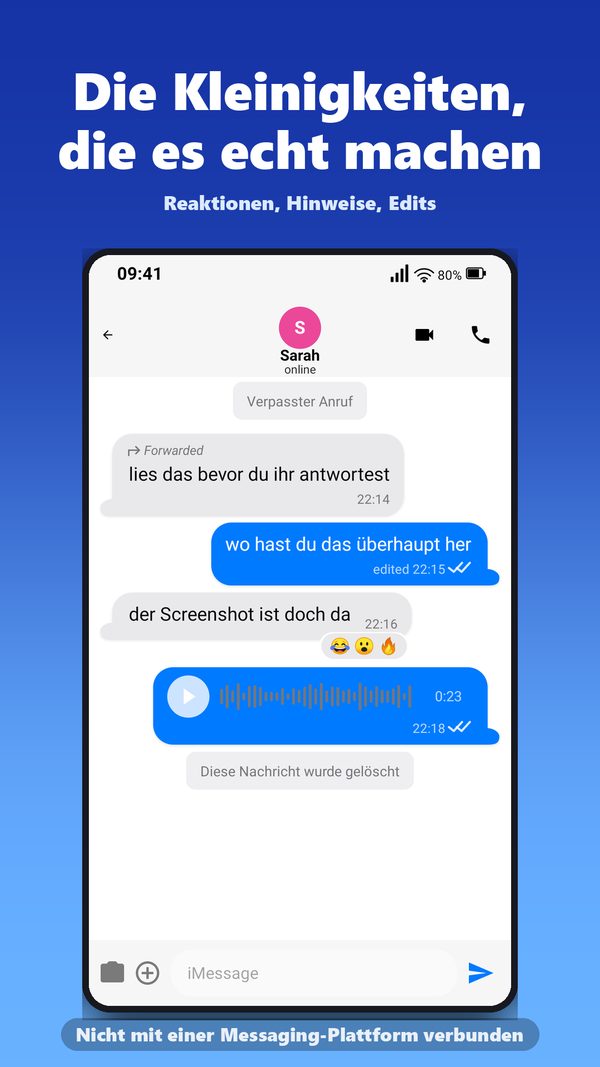 Reaktionen, Hinweise und bearbeitete Nachrichten
