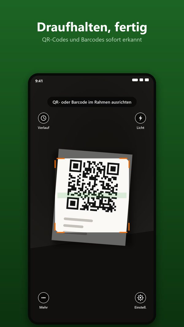 Sucher des QR- und Barcode-Scanners