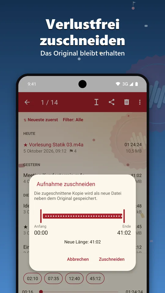 Zuschneiden einer Aufnahme ohne Neukodierung
