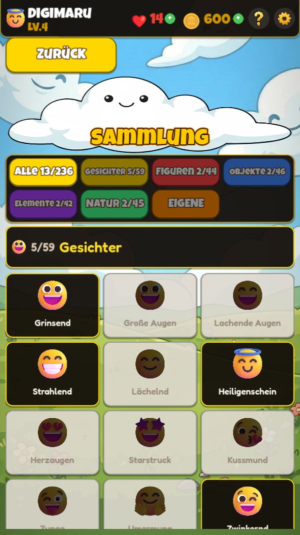 Sammlung mit Filtern nach Gesichter, Figuren, Objekte, Elemente und Natur