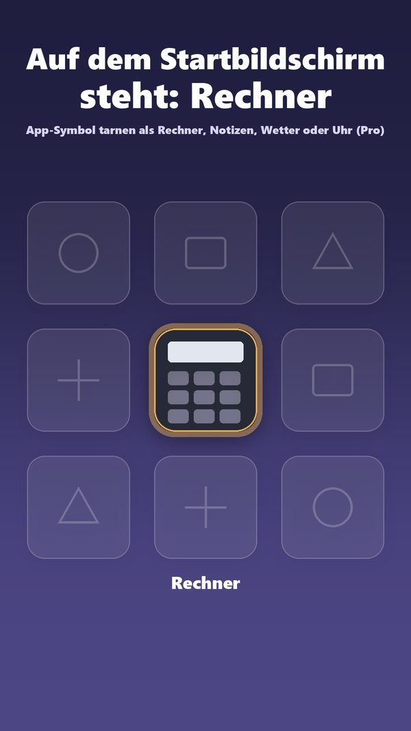 Als Rechner getarntes App-Symbol