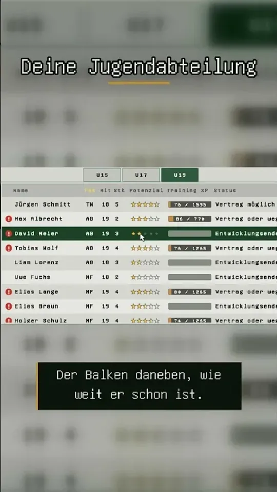 Deine eigene Jugendabteilung in Anpfiff1